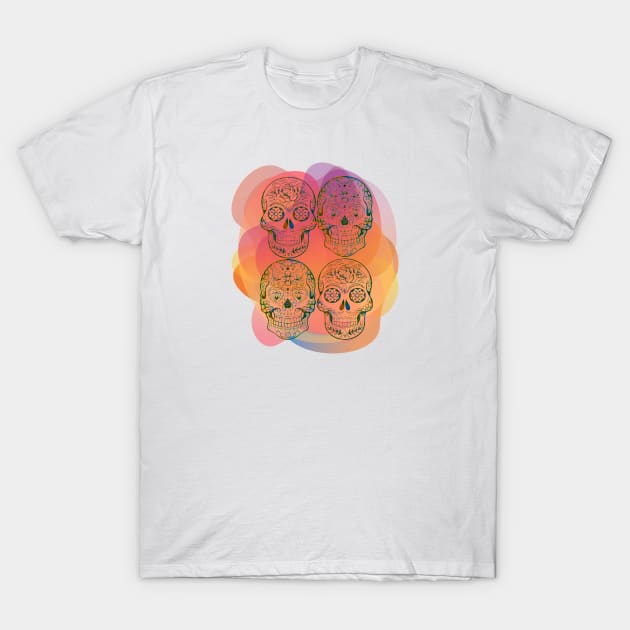 Colorful Day of the Dead Skulls T-Shirt by Mazzlo Shop